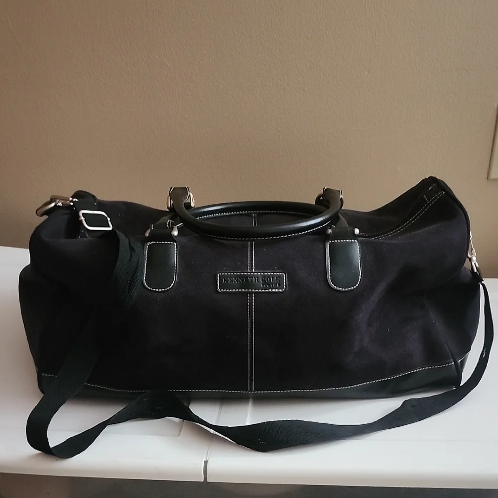 Kenneth Cole New York Black Suede Duffel Bag